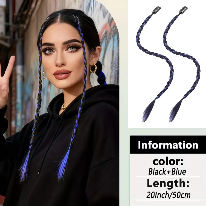 20-Inch Clip-In Braided Hair Extensions for Instant Styling