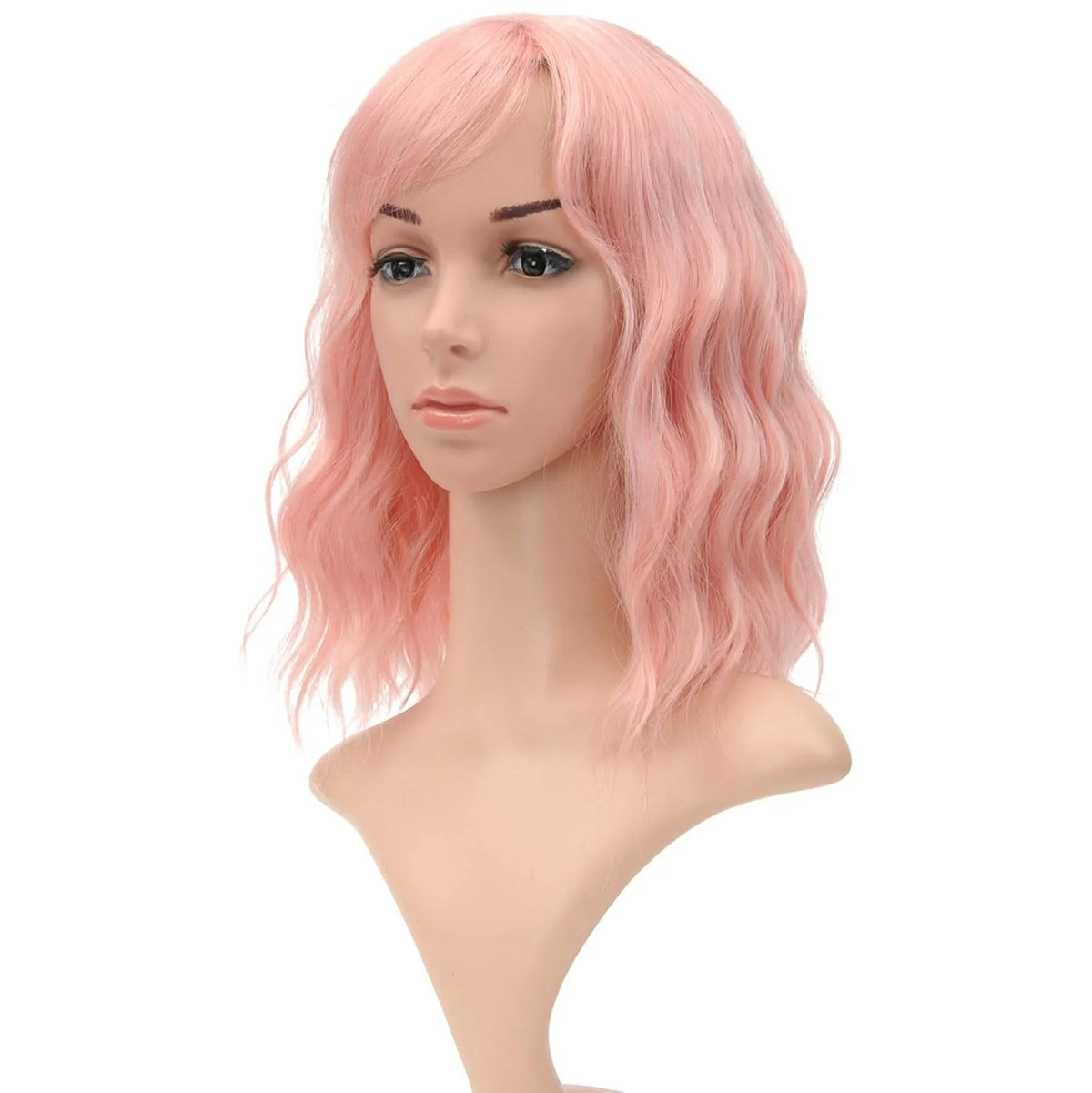 Short Wavy Bob Wig with Bangs for Daily Wear