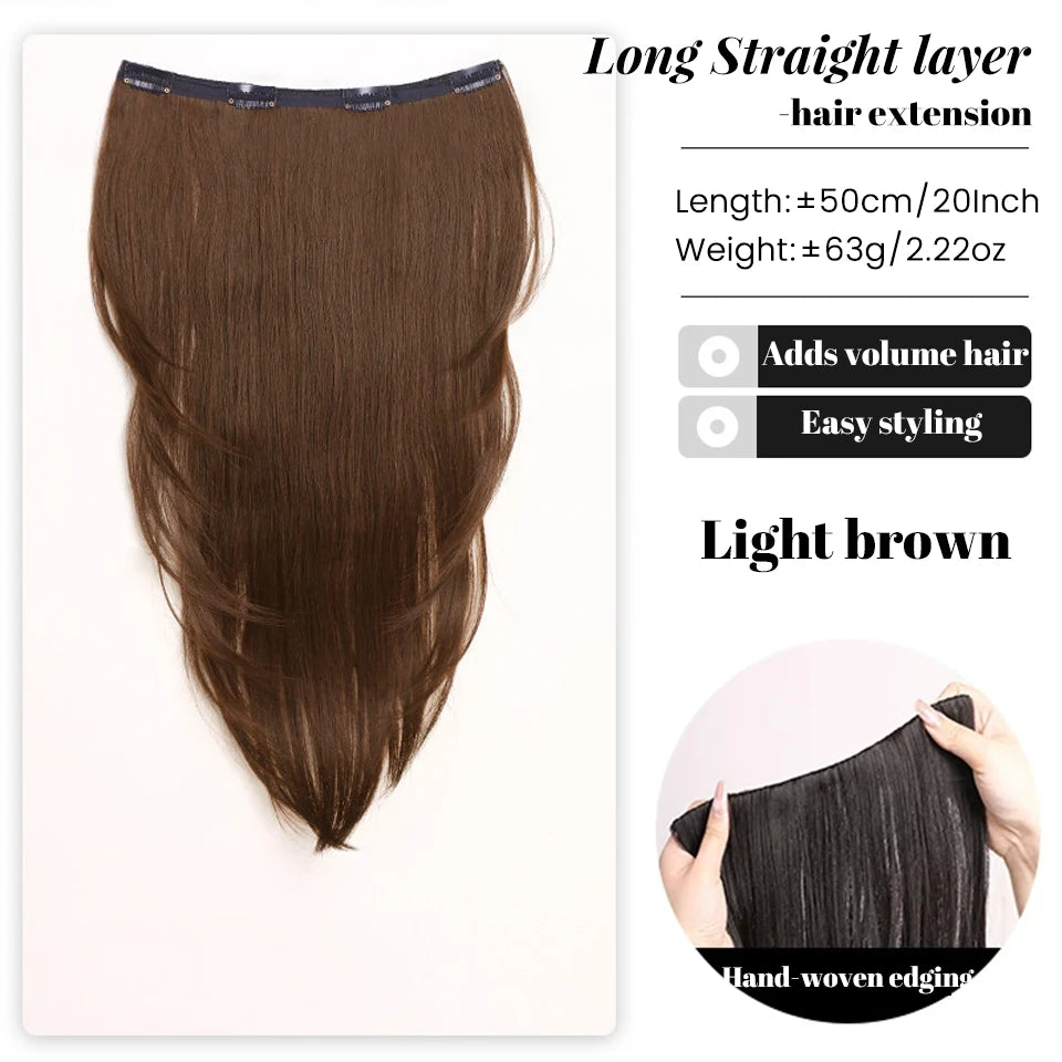 20-Inch Long Layered U-Shaped Clip-In Hair Extensions - 18