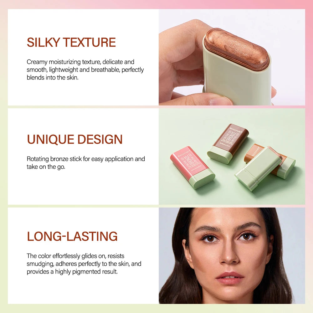 Cream Bronzer and Highlighter Stick for Face Eyes and Body Sculpting