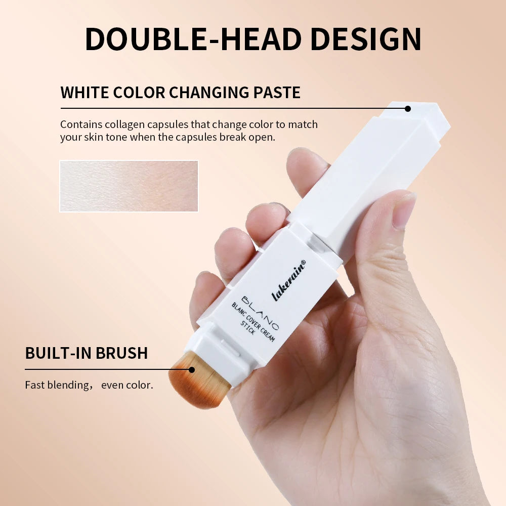 Color Changing Foundation Stick with Built-in Brush for Flawless Skin - 4