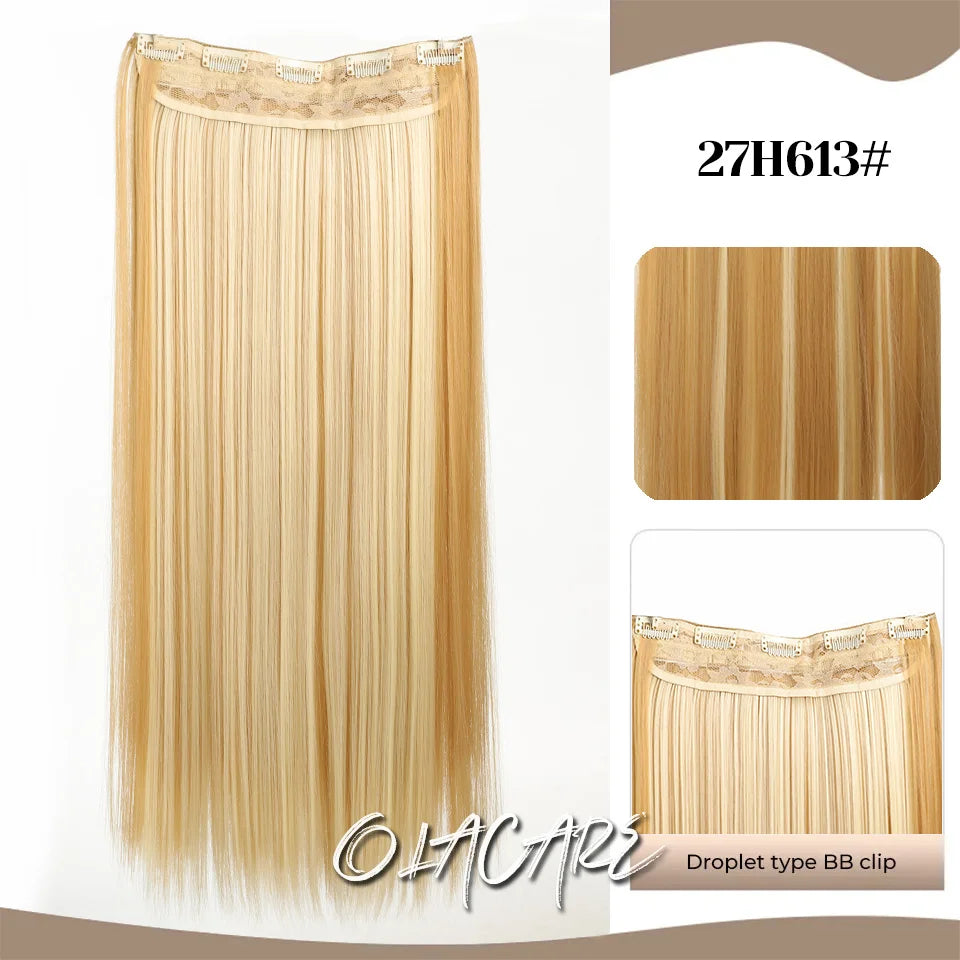 24-Inch Long Straight Clip-In Hair Extensions for Women