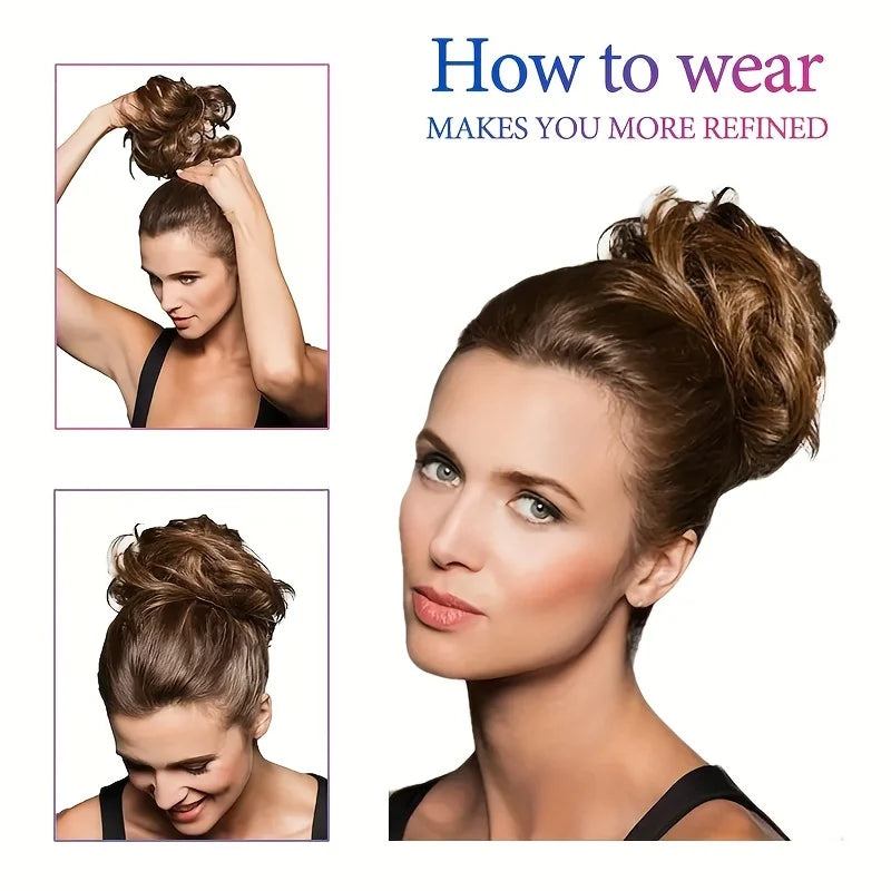 Messy Curly Hair Bun Extension for Instant Voluminous Updo Hairstyles