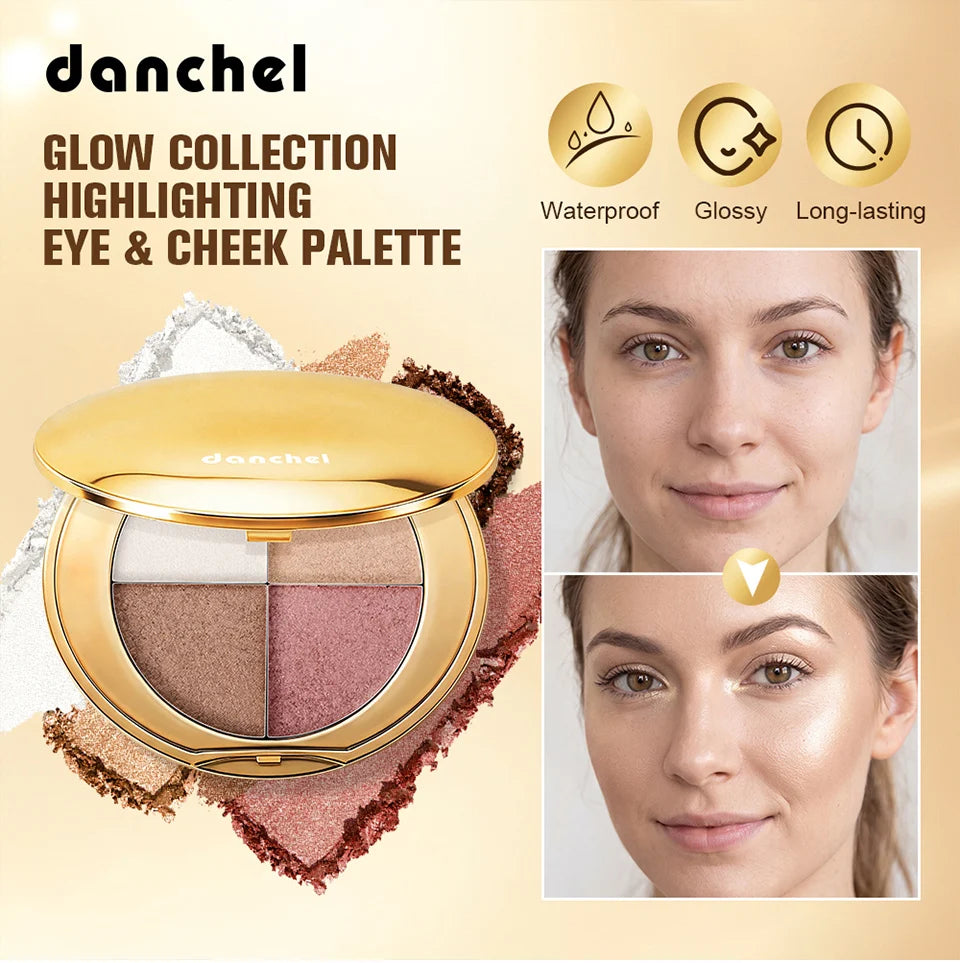 4-in-1 Highlighting and Contouring Face Palette for Eyes and Cheeks - 7