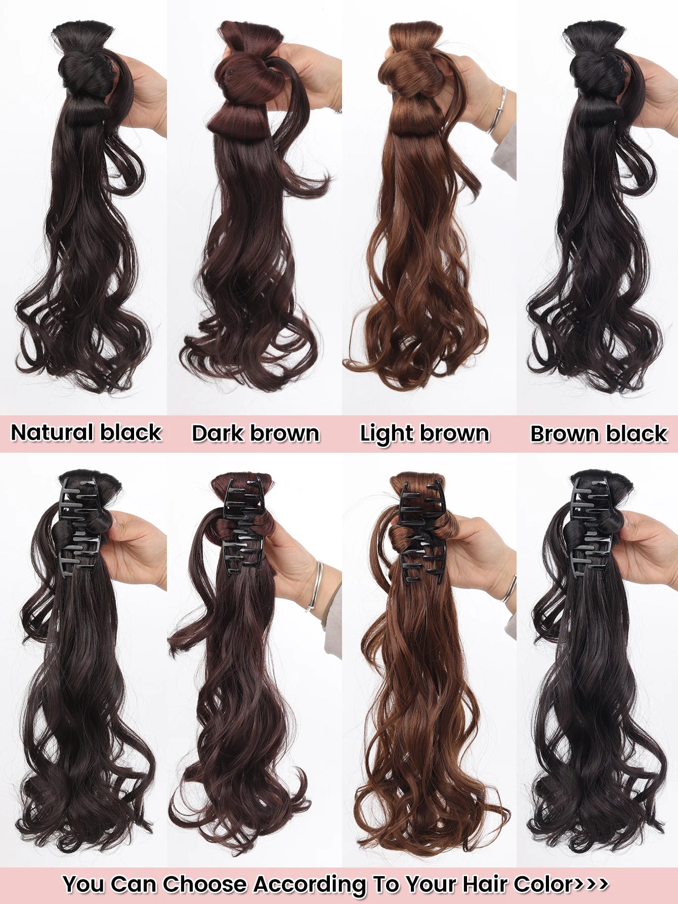 16-Inch Curly Claw Clip Ponytail Hair Extension - 4