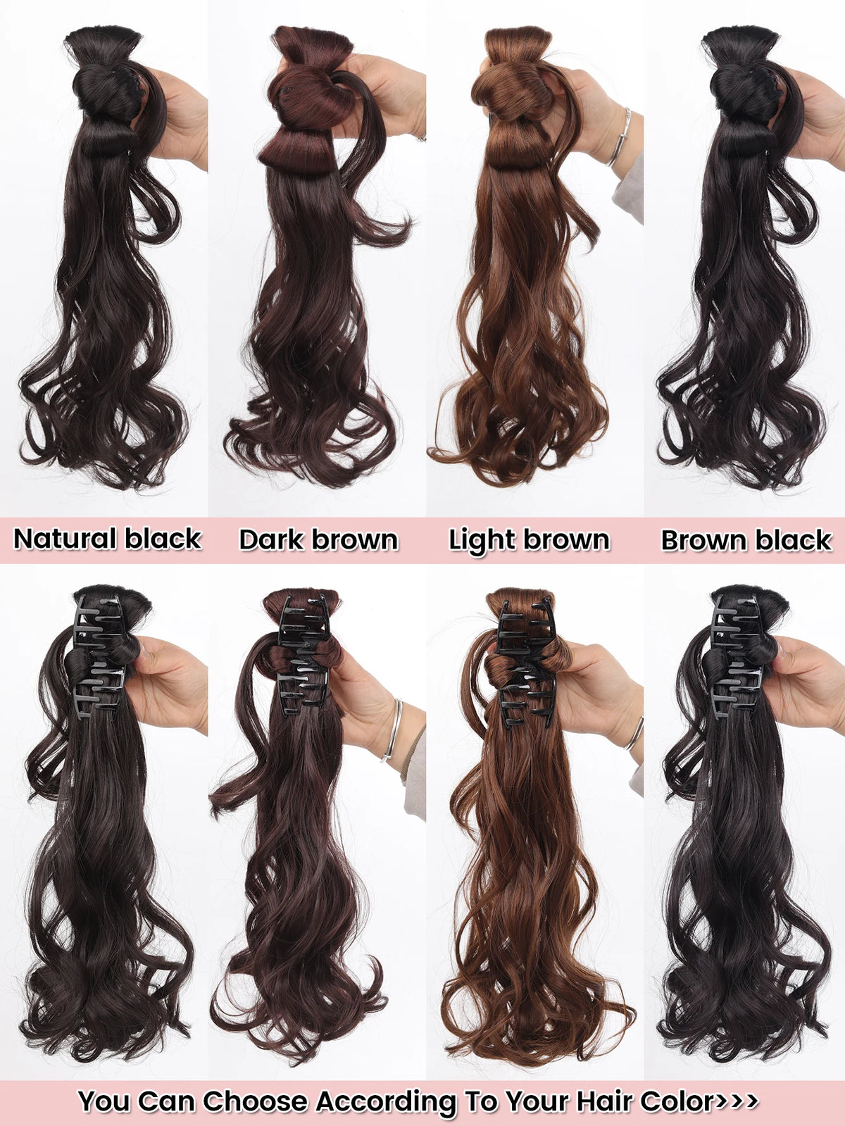 16-Inch Curly Claw Clip Ponytail Hair Extension
