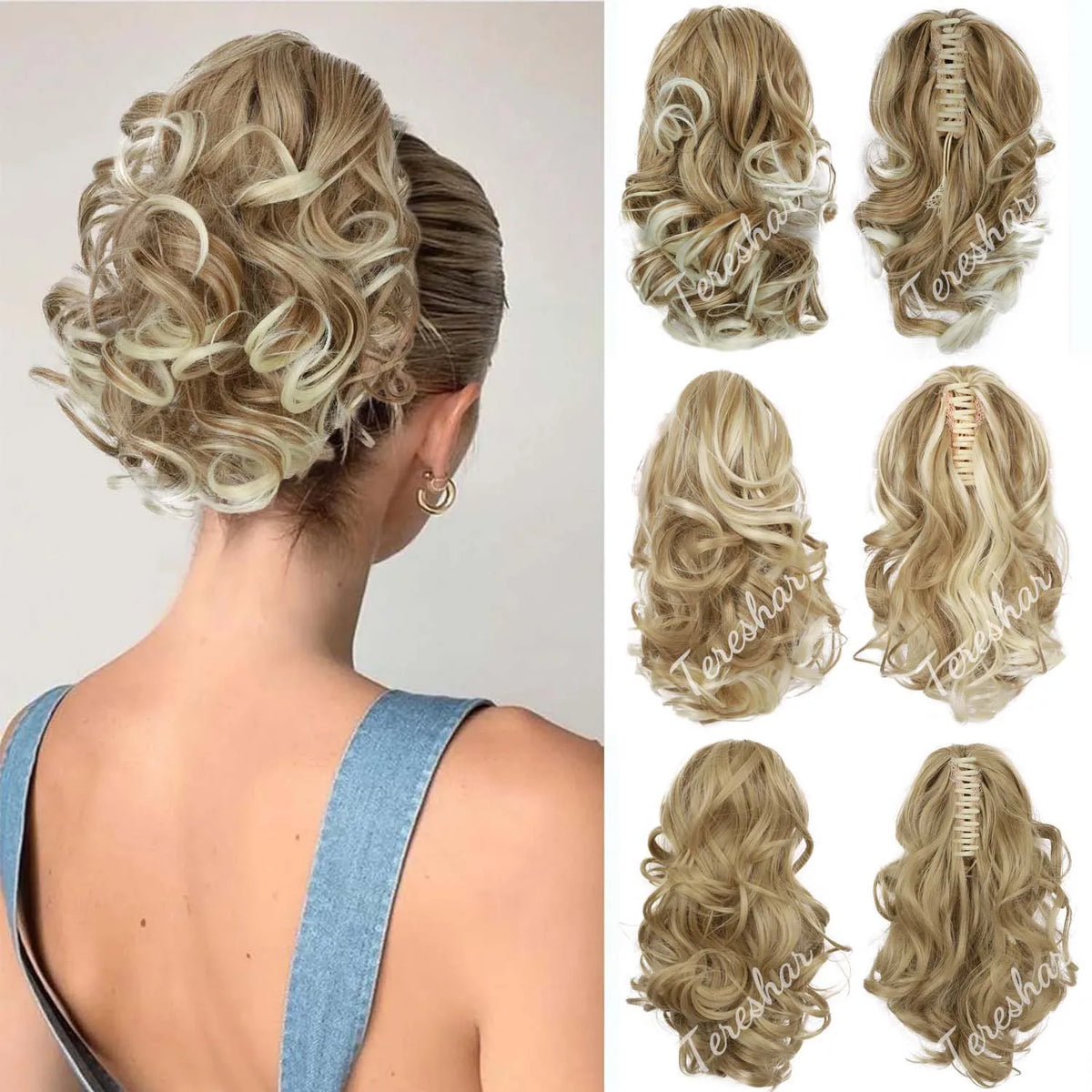 Short Curly Claw Clip Ponytail Hair Extension for Instant Volume