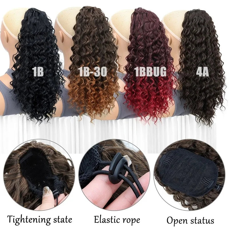 18-Inch Kinky Curly Drawstring Ponytail Hair Extension