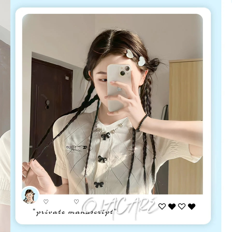 Long Clip-In Bubble Braid Ponytail Hair Extension for Daily Styling - 28