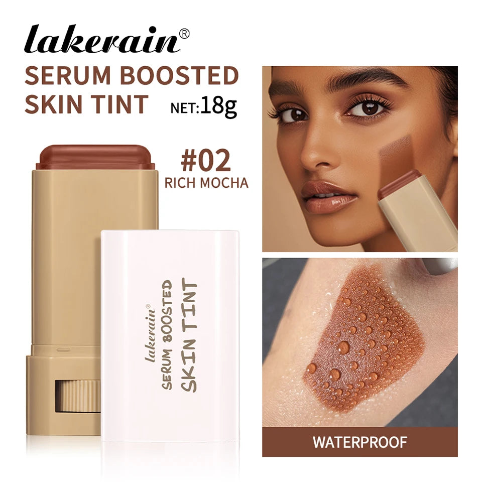 Serum Boosted Skin Tint Foundation Stick with Puff for Natural Makeup - 7