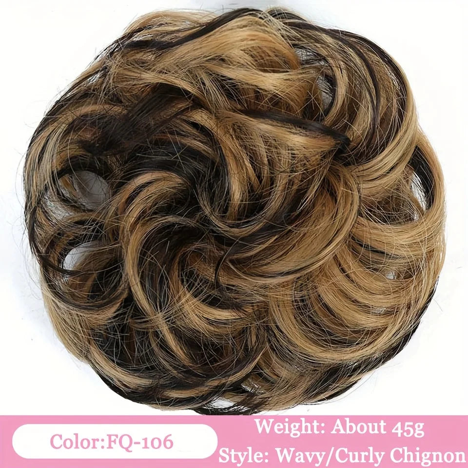 Messy Bun Hair Extension with Elastic Band
