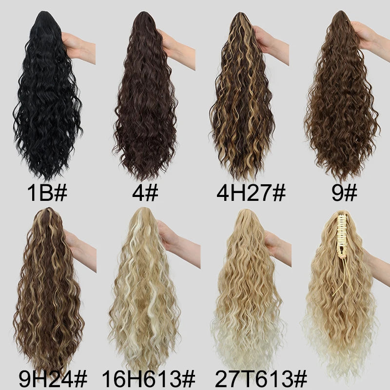 20-Inch Wavy Curly Claw Clip Ponytail Extension - 3