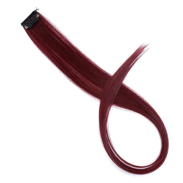 22-Inch Colorful Clip-In Hair Extensions for Instant Highlights - 17