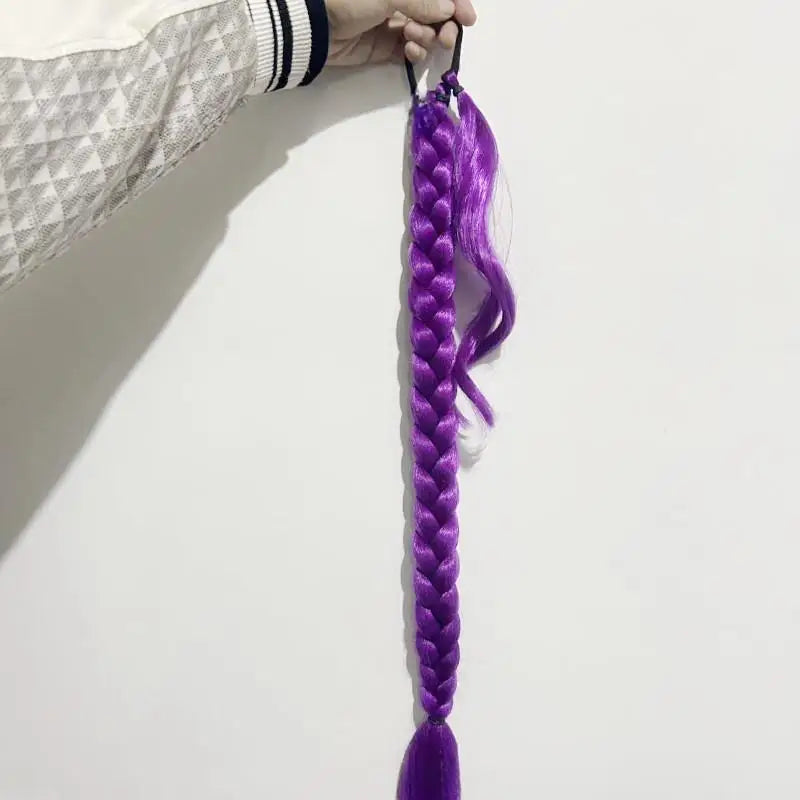26-Inch Long Purple Braided Cosplay Ponytail Extension - 10