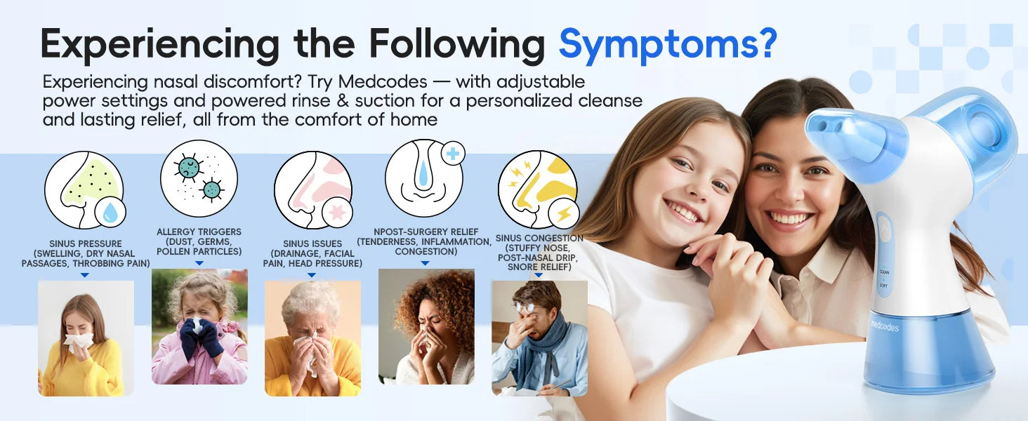 Electric Nasal Irrigation System and Sinus Congestion Relief Kit - 9