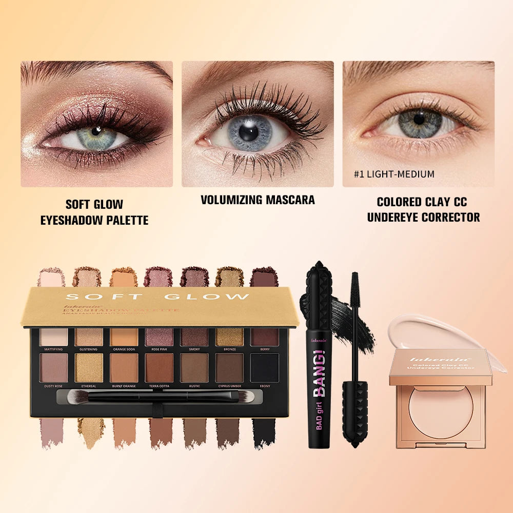 3-Piece Eye Makeup Kit for Flawless Coverage and Defined Lashes