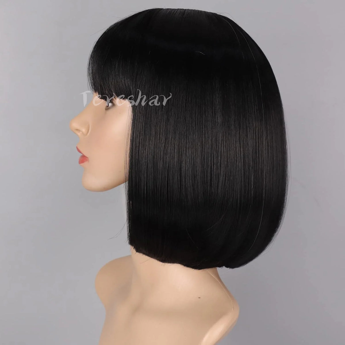 Short Straight Two-Tone Bob Wig with Bangs for Cosplay and Parties