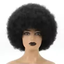 Short Afro Kinky Curly Wig for Women Bouncy 70s Style Natural Look