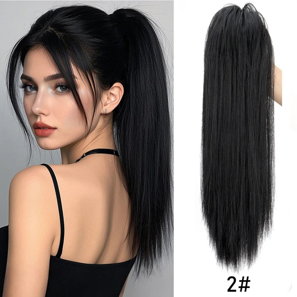 Straight Claw Clip Ponytail Hair Extension for Instant Volume - 8
