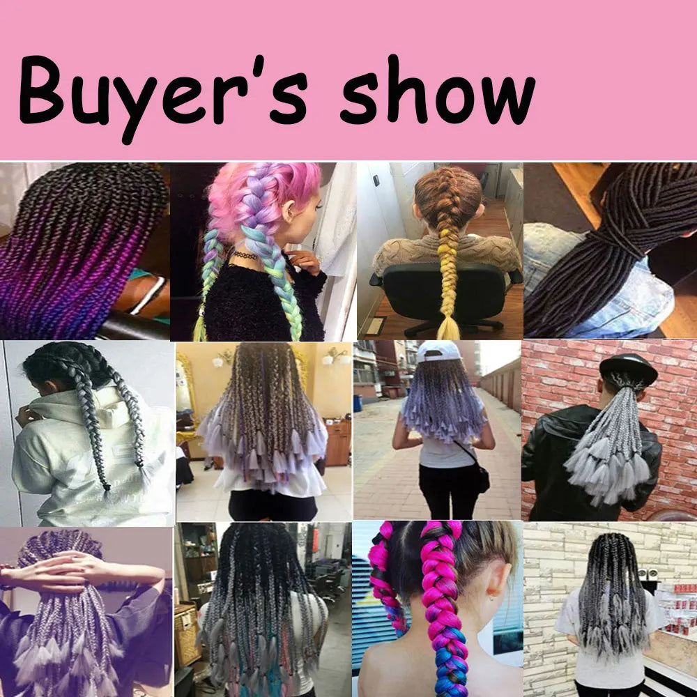 24-Inch Long Synthetic Jumbo Braiding Hair Extensions