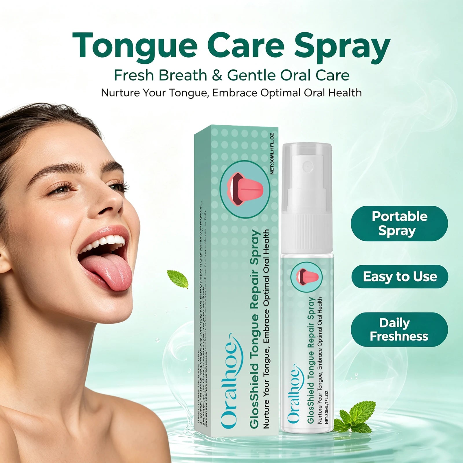 Refreshing Tongue Repair Spray for Oral Hygiene and Bad Breath Relief - 3