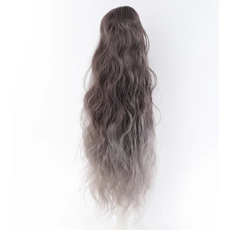 24 Inch Wavy Ponytail Hair Extension with Comb - 9
