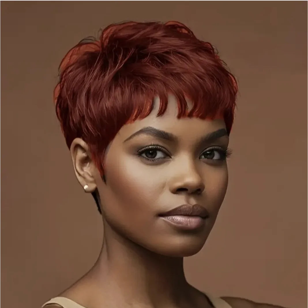 Short Curly Pixie Cut Wig with Bangs for Daily Wear
