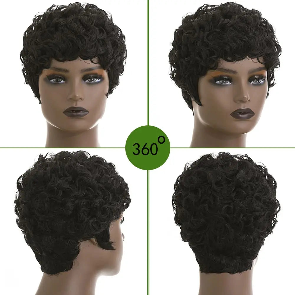 Short Curly Pixie Cut Wig for Daily Wear - 6