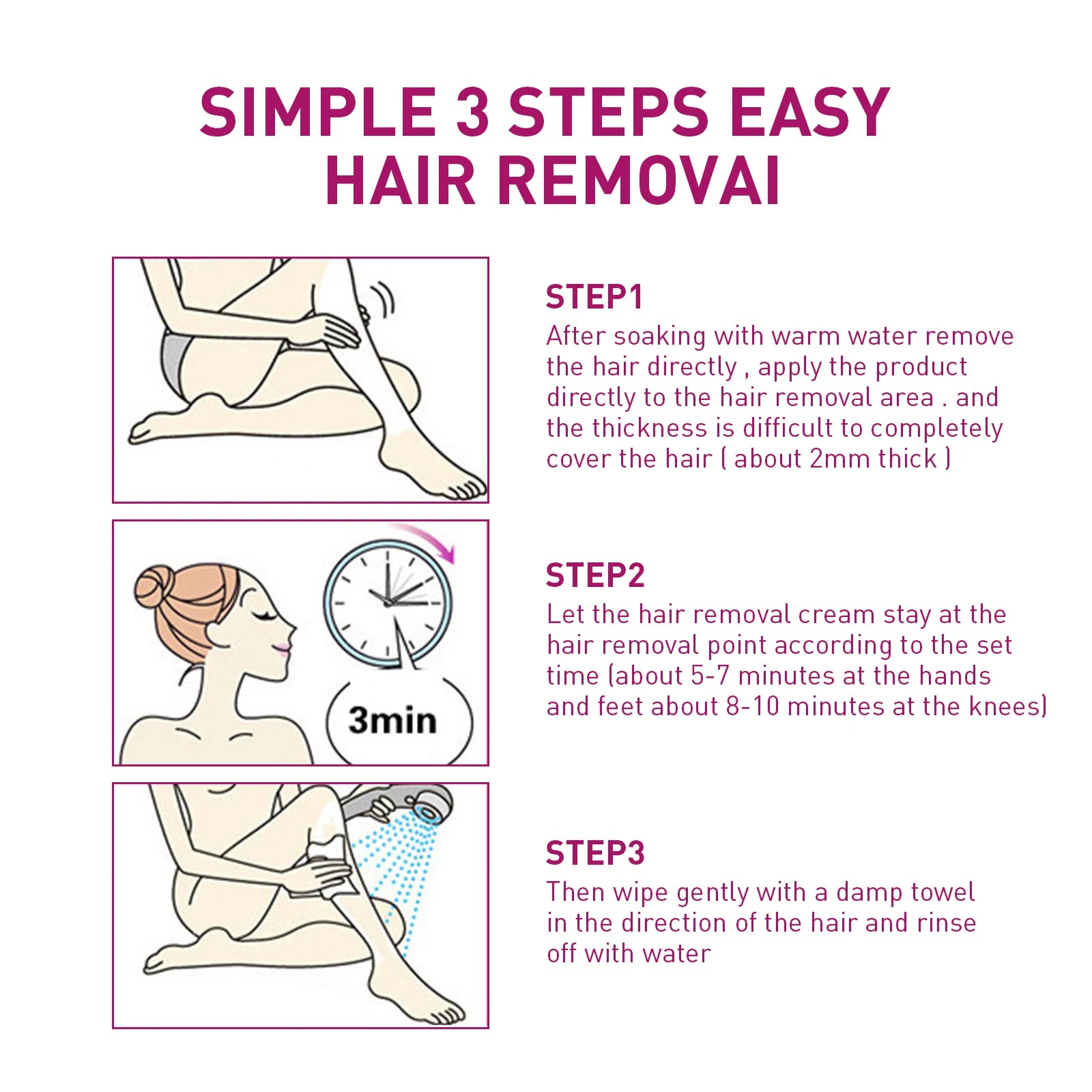Painless Hair Removal Cream for Smooth Skin and Body Grooming - 12