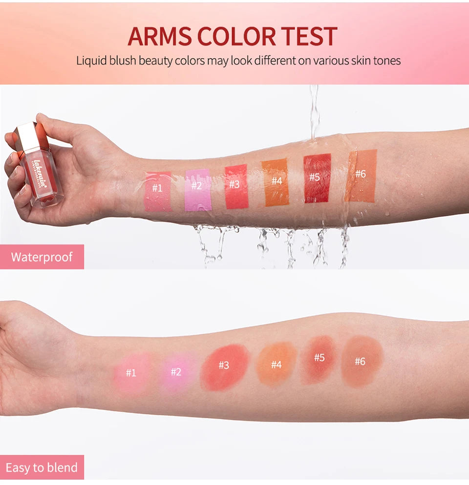 Waterproof Liquid Blush with Built-in Applicator for Natural Matte Finish - 12