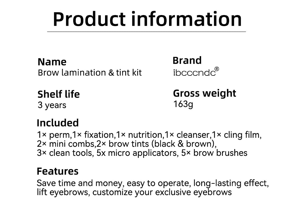 Professional Brow Lamination and Tinting Kit for Perfect Eyebrows