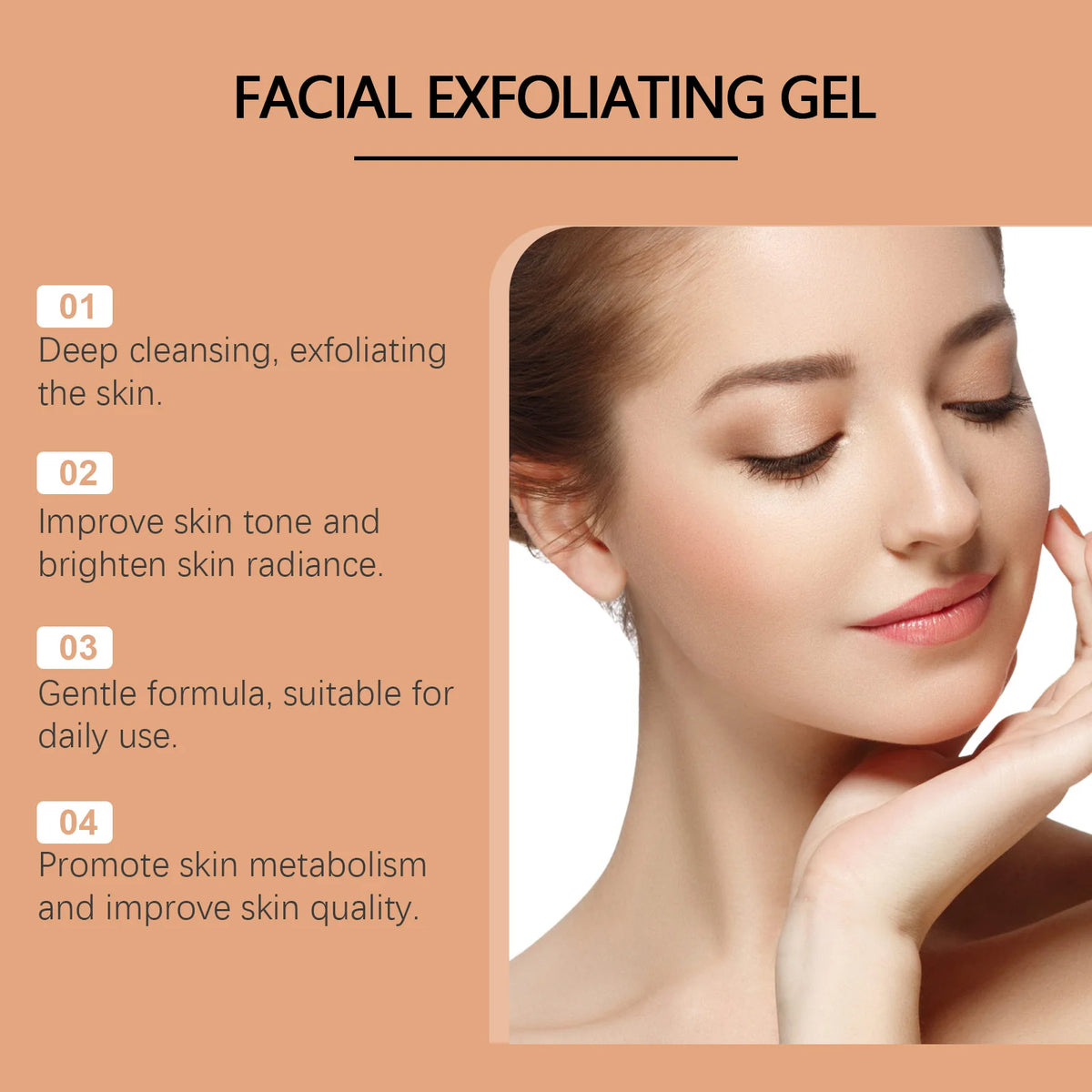 Brightening Orange Facial Exfoliating Gel for Smooth and Glowing Skin