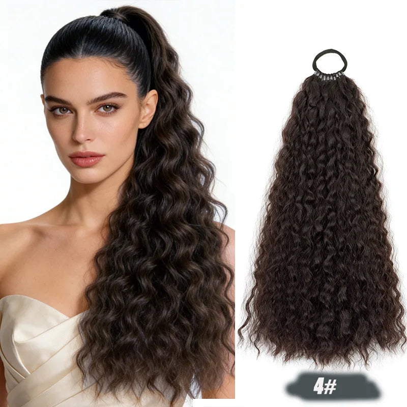 20-Inch Long Curly Ponytail Hair Extension for Instant Volume - 15