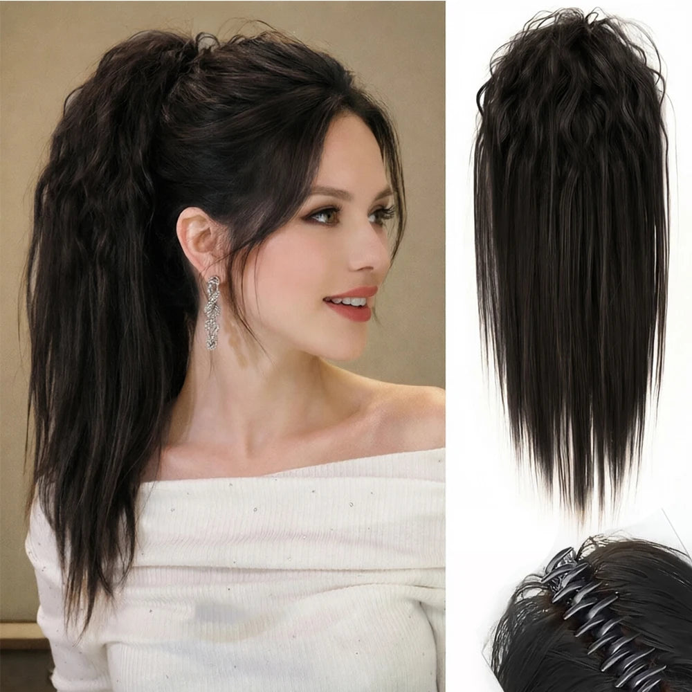 16-Inch Claw Clip Straight Ponytail Hair Extension