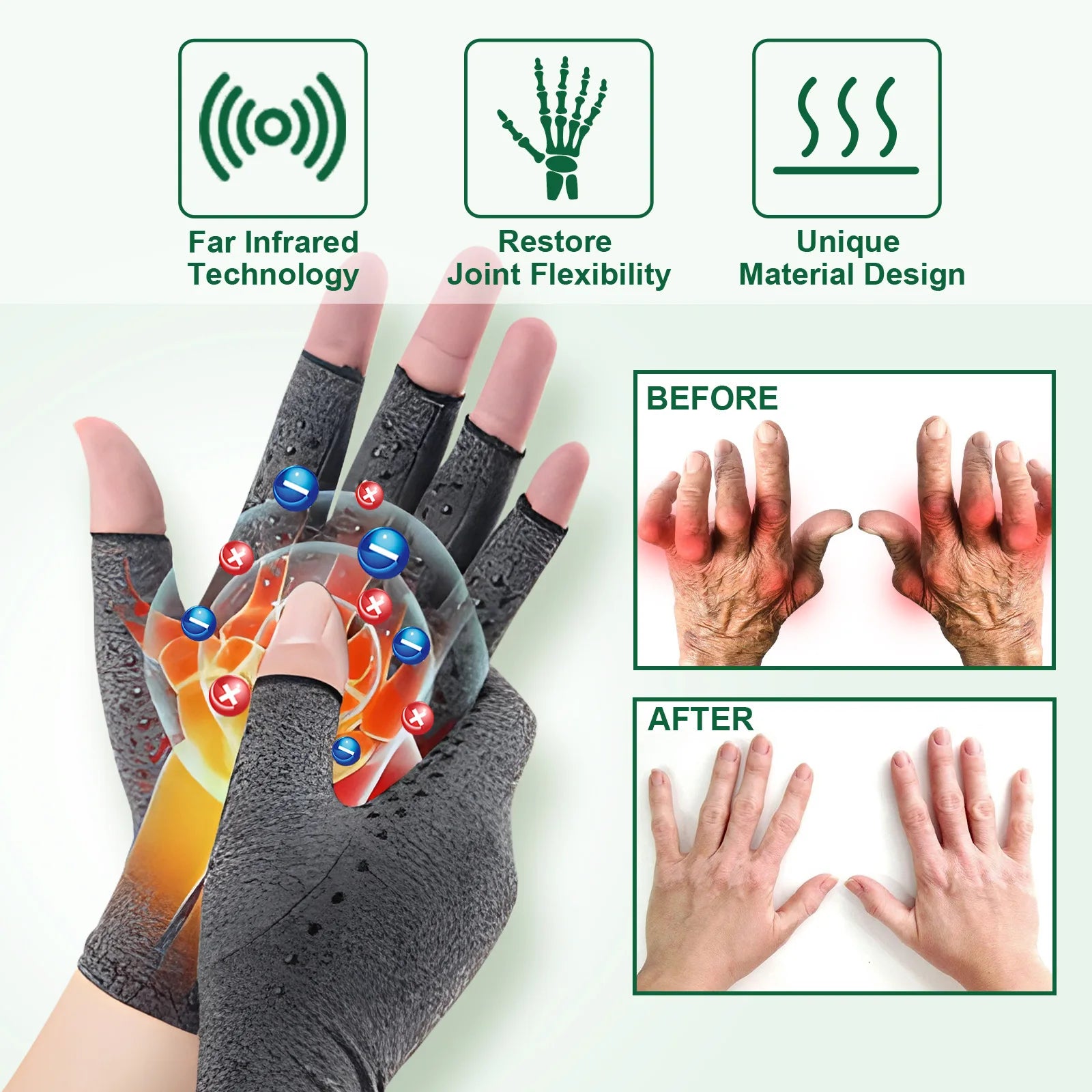 Magnetic Compression Therapy Gloves for Arthritis and Joint Pain Relief - 4