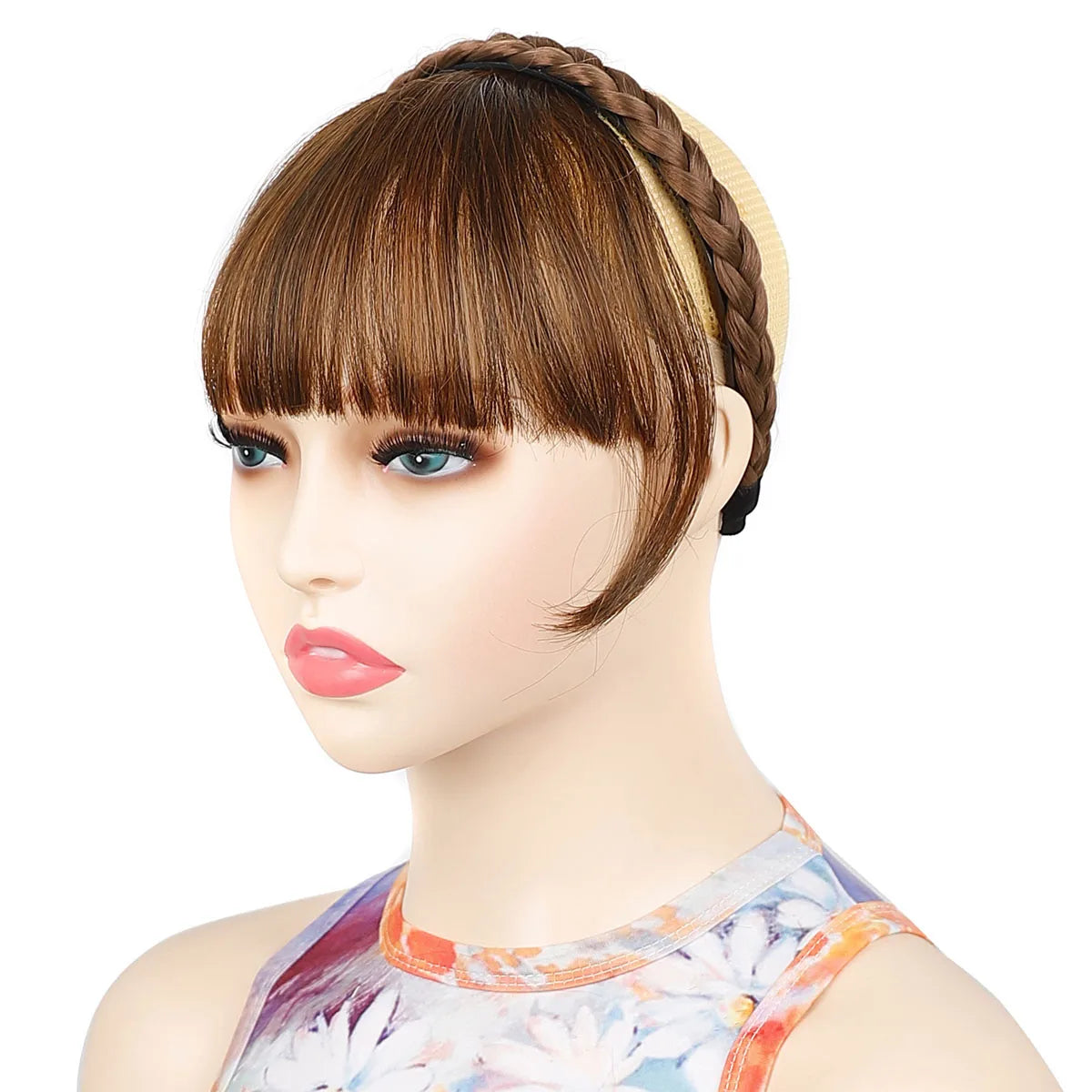 Braided Headband with Natural Looking Bangs for Women - 9