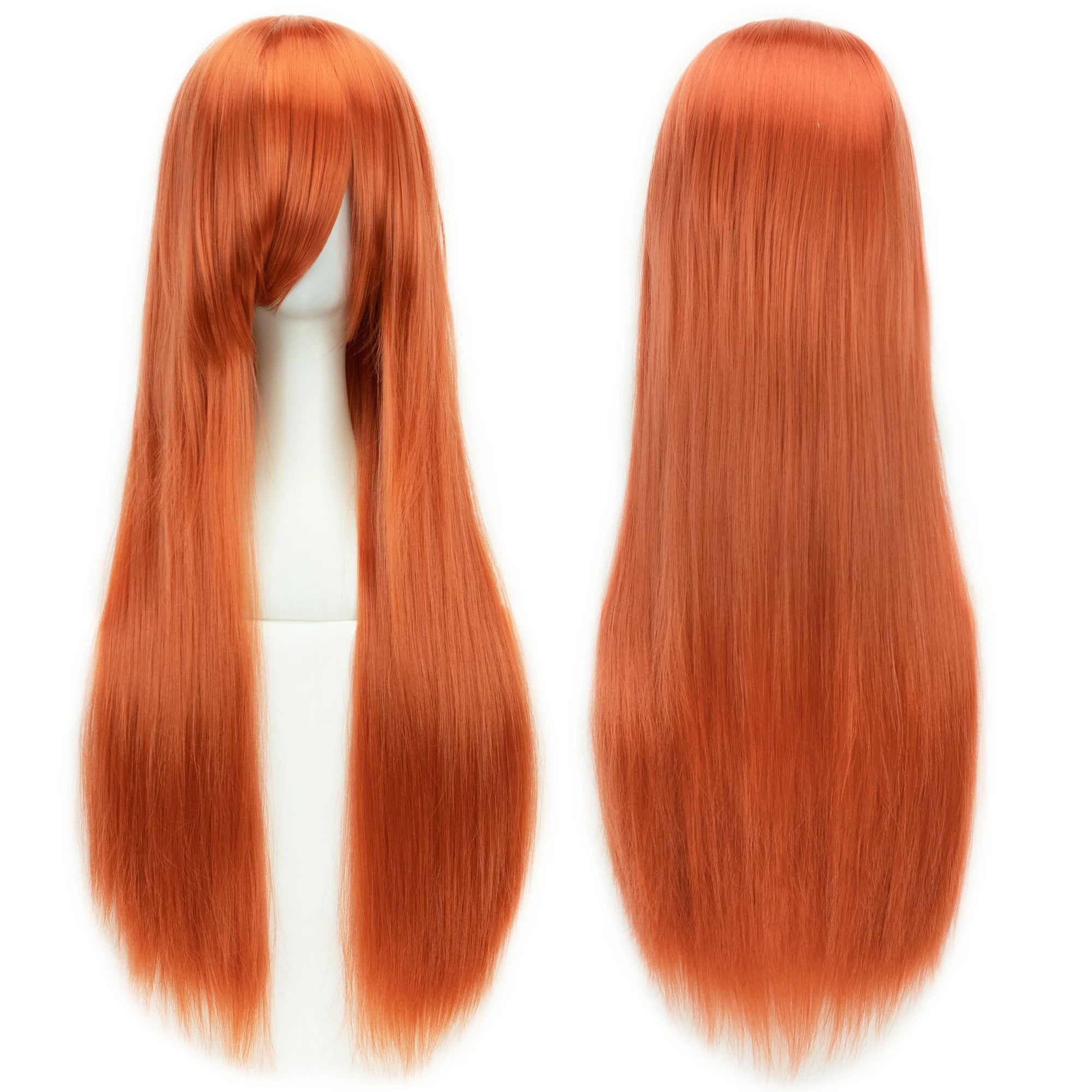 Long Straight Orange Anime Cosplay Wig - 3