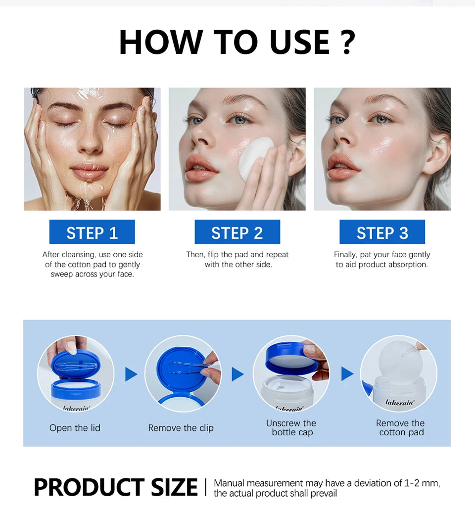 Pore Refining Toner Pad and Peptide Facial Serum Set for Glowing Skin - 14