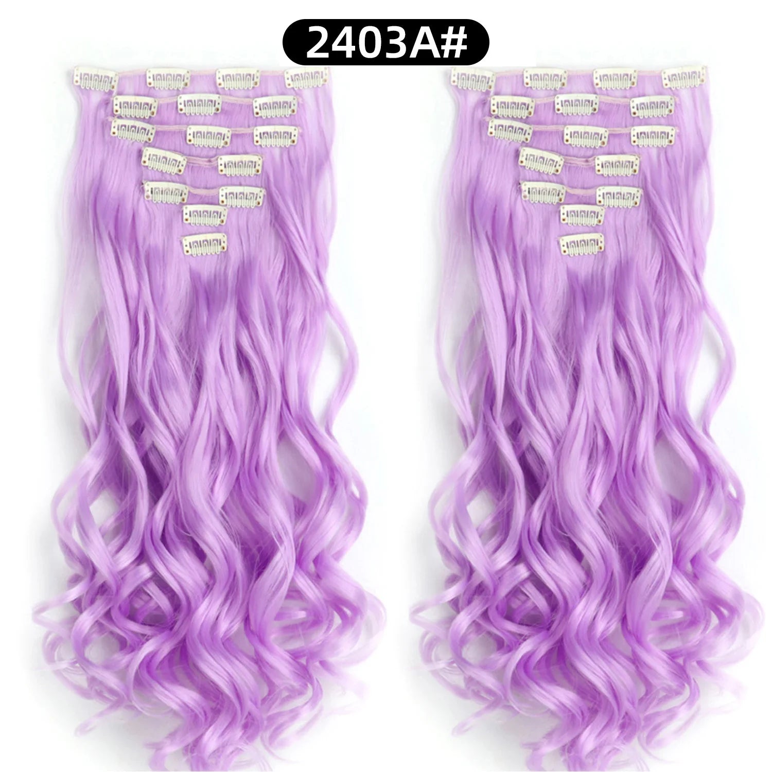 22 Inch Deep Wave Clip-In Hair Extensions Full Head Set - 25