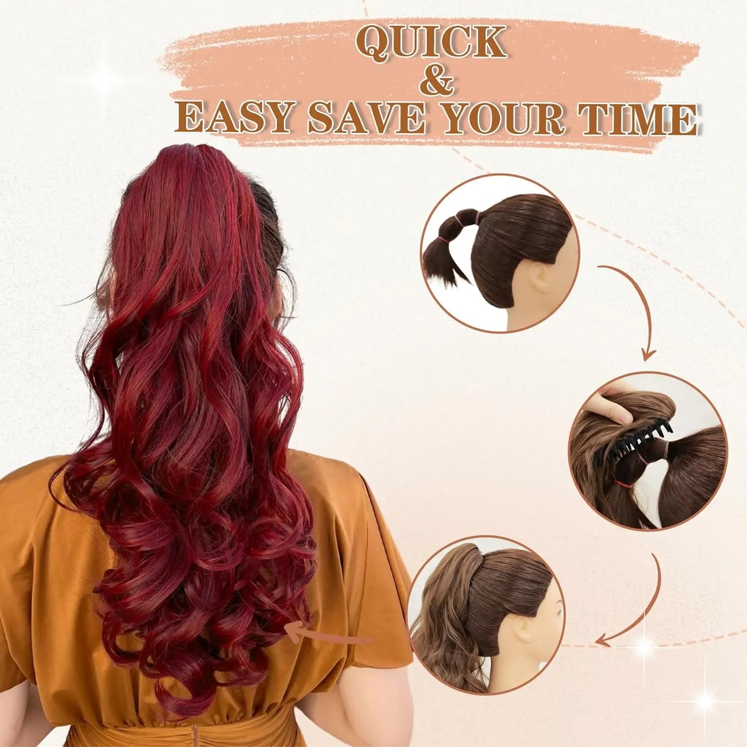 Wavy Curly Claw Ponytail Extension for Women - 5
