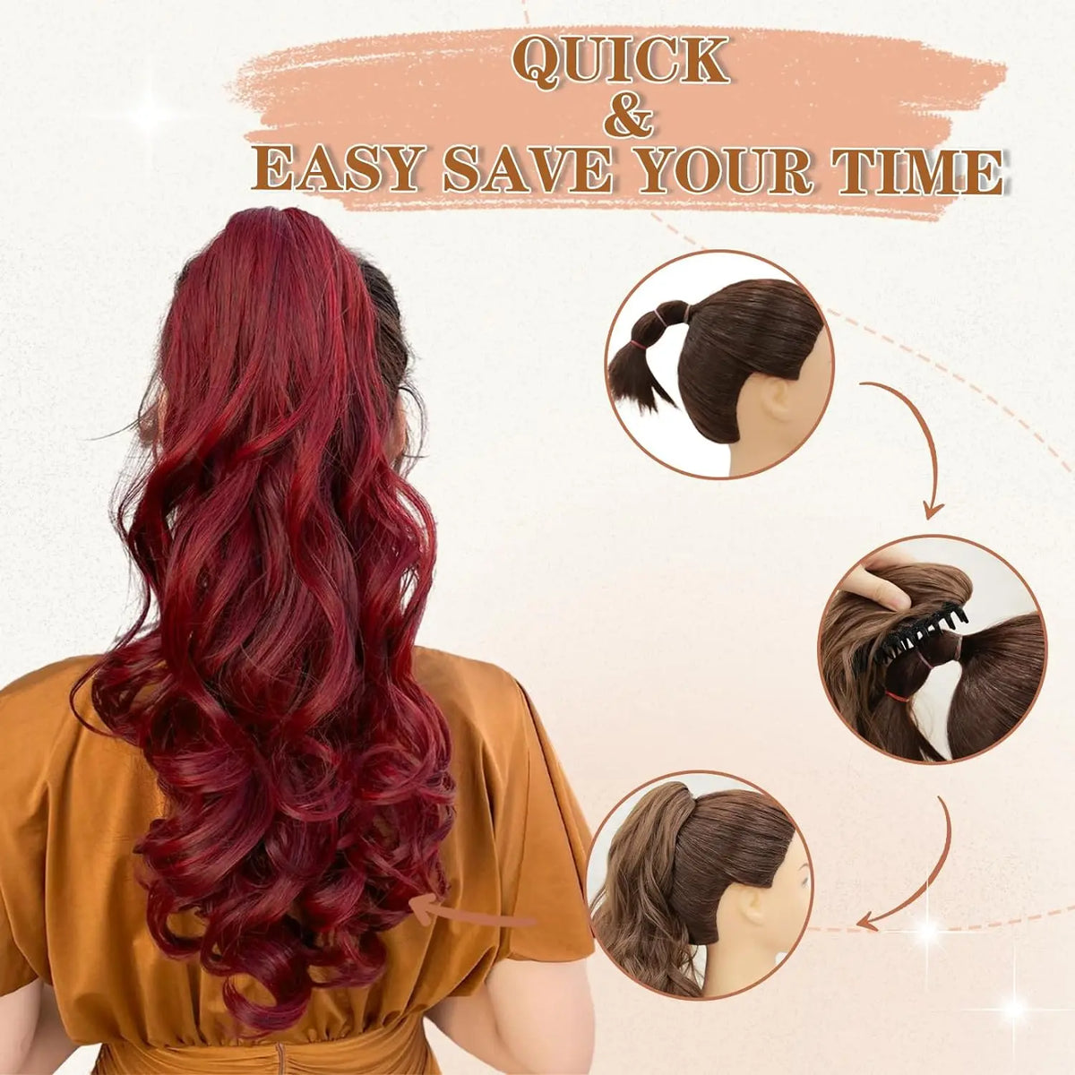 Wavy Curly Claw Ponytail Extension for Women