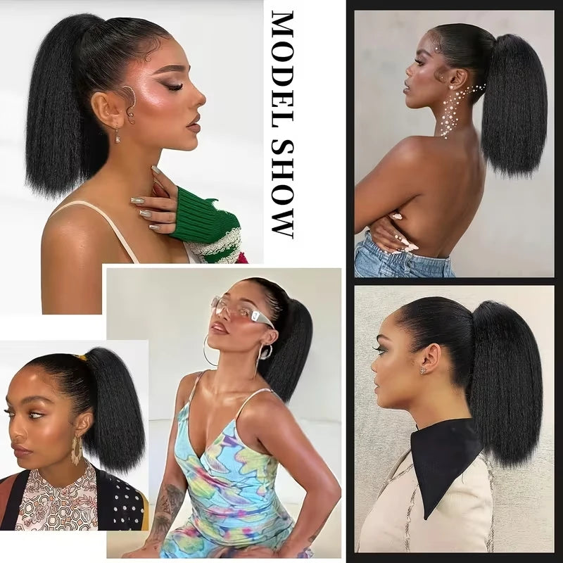 10-Inch Yaki Straight Synthetic Ponytail Extension