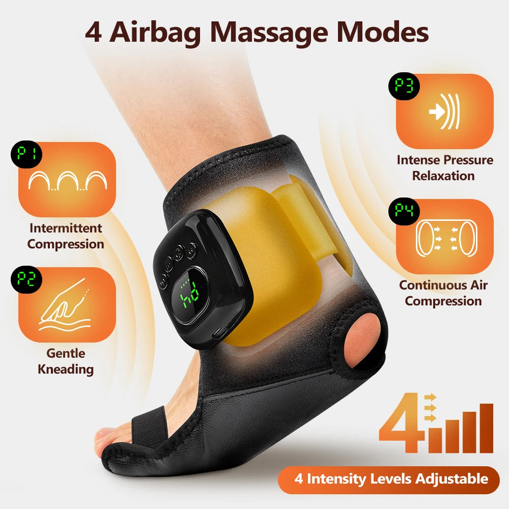 Wireless Heated Air Compression Ankle Massager for Pain Relief