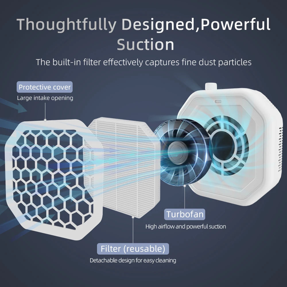 Rechargeable Cordless Nail Dust Collector for Clean Manicure Workstations - 3