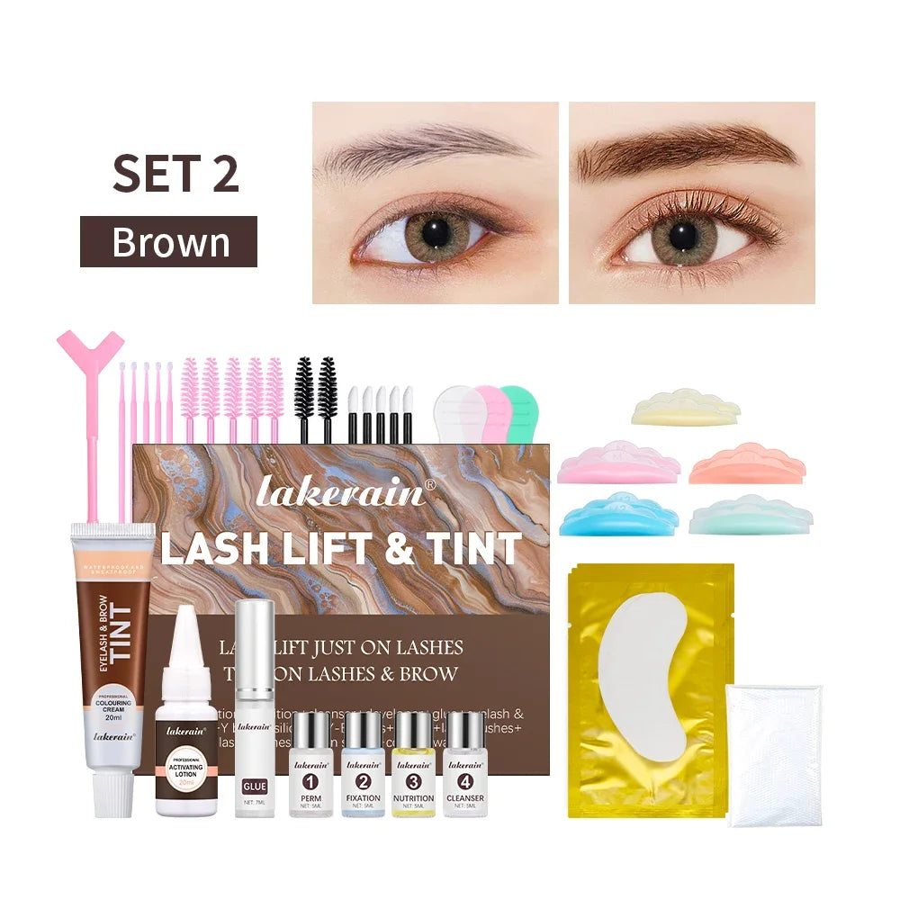 Professional Lash Lift and Eyebrow Tinting Kit for Salon-Quality Results