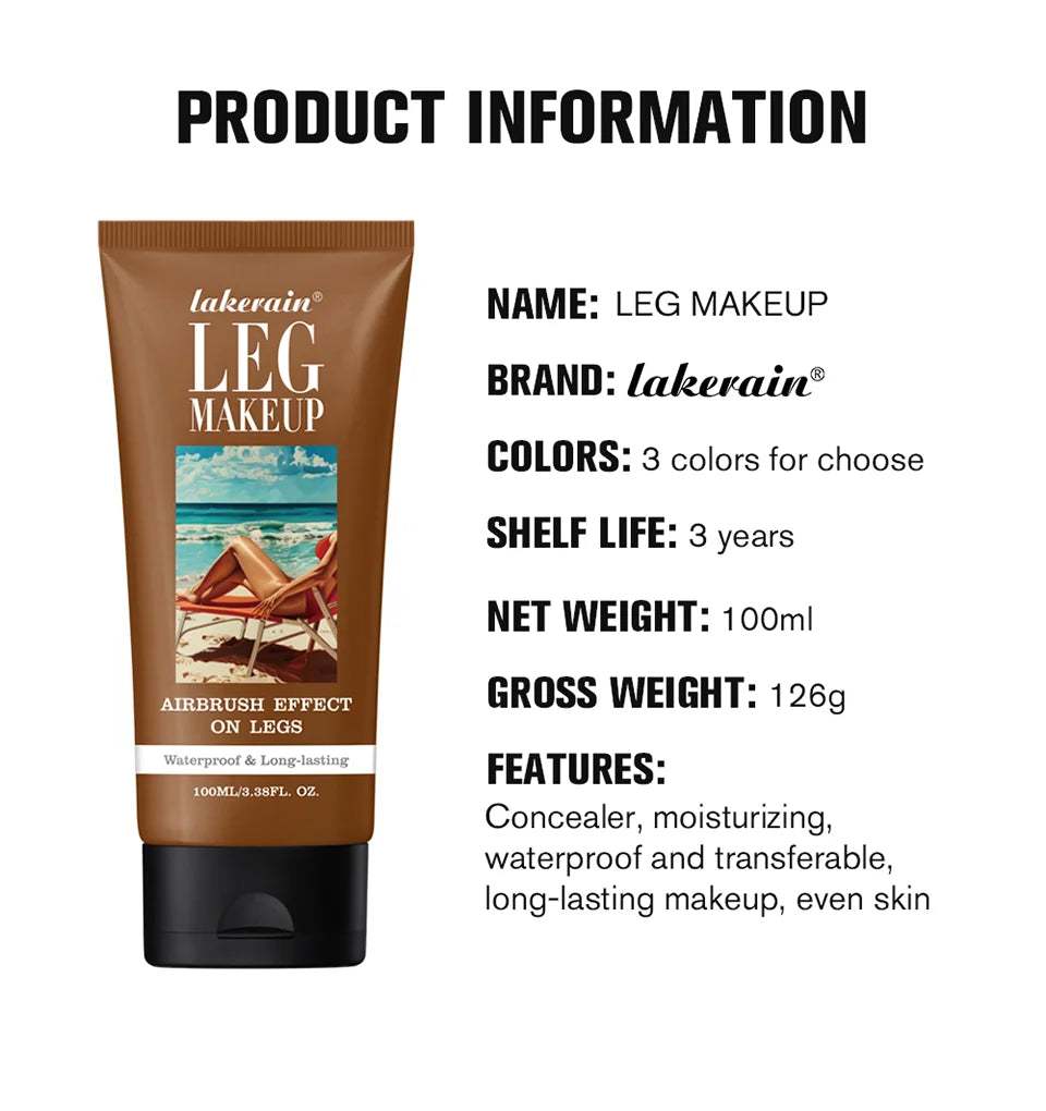 Waterproof Leg Makeup Foundation for Flawless Even Skin Tone Coverage