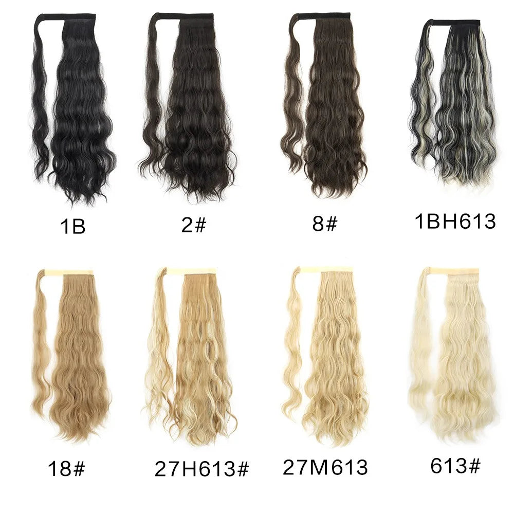 22-Inch Wavy Wrap-Around Ponytail Hair Extension - 3