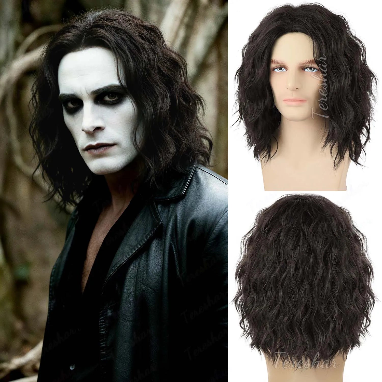 Short Curly Synthetic Hair Wig for Men Costume Party and Cosplay - 8