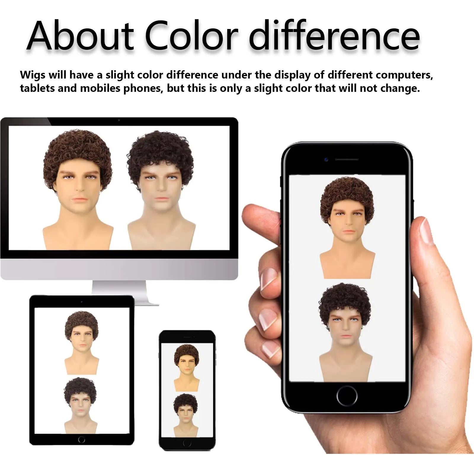 Short Curly Afro Wig for Men for Halloween Cosplay and Daily Styling - 8
