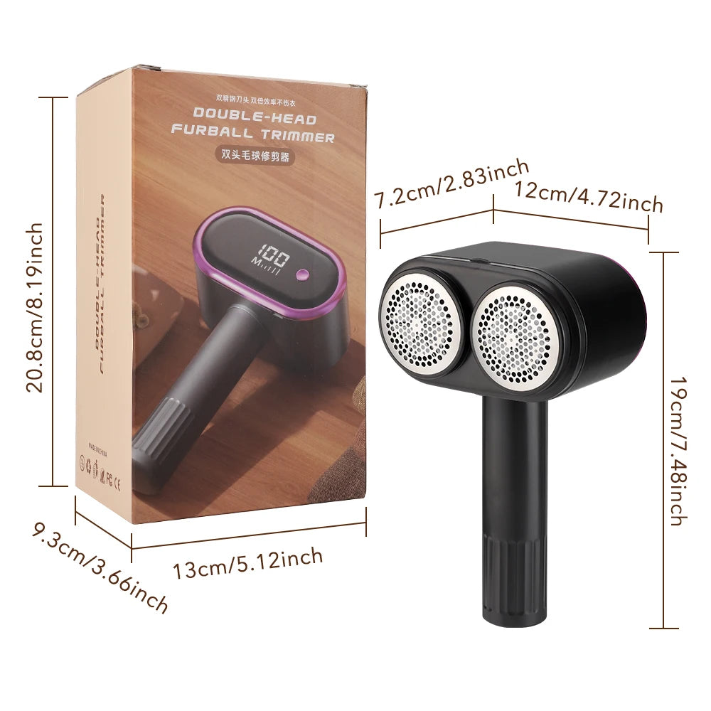 Rechargeable Electric Fabric Shaver with 5 Speed Settings and LED Display - 16